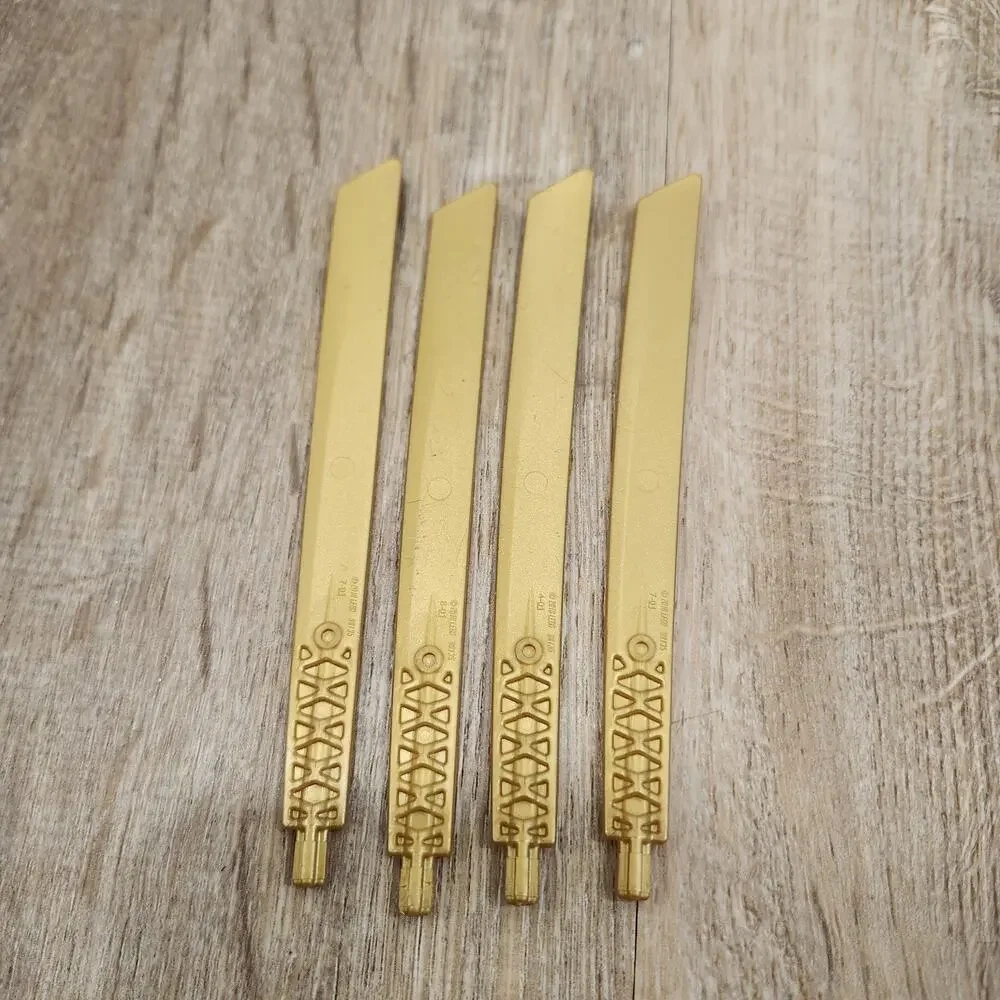 10 Pcs Lego Propeller 1 Blade 10L w/ Bar & 16L w/ Axle Sword Weapon Pearl Gold